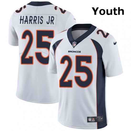 Youth Nike Denver Broncos 25 Chris Harris Jr Elite White NFL Jersey